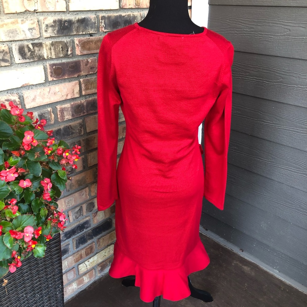Calvin Klein red ruffle dress NWT MSRP $68 - Picture 2 of 2